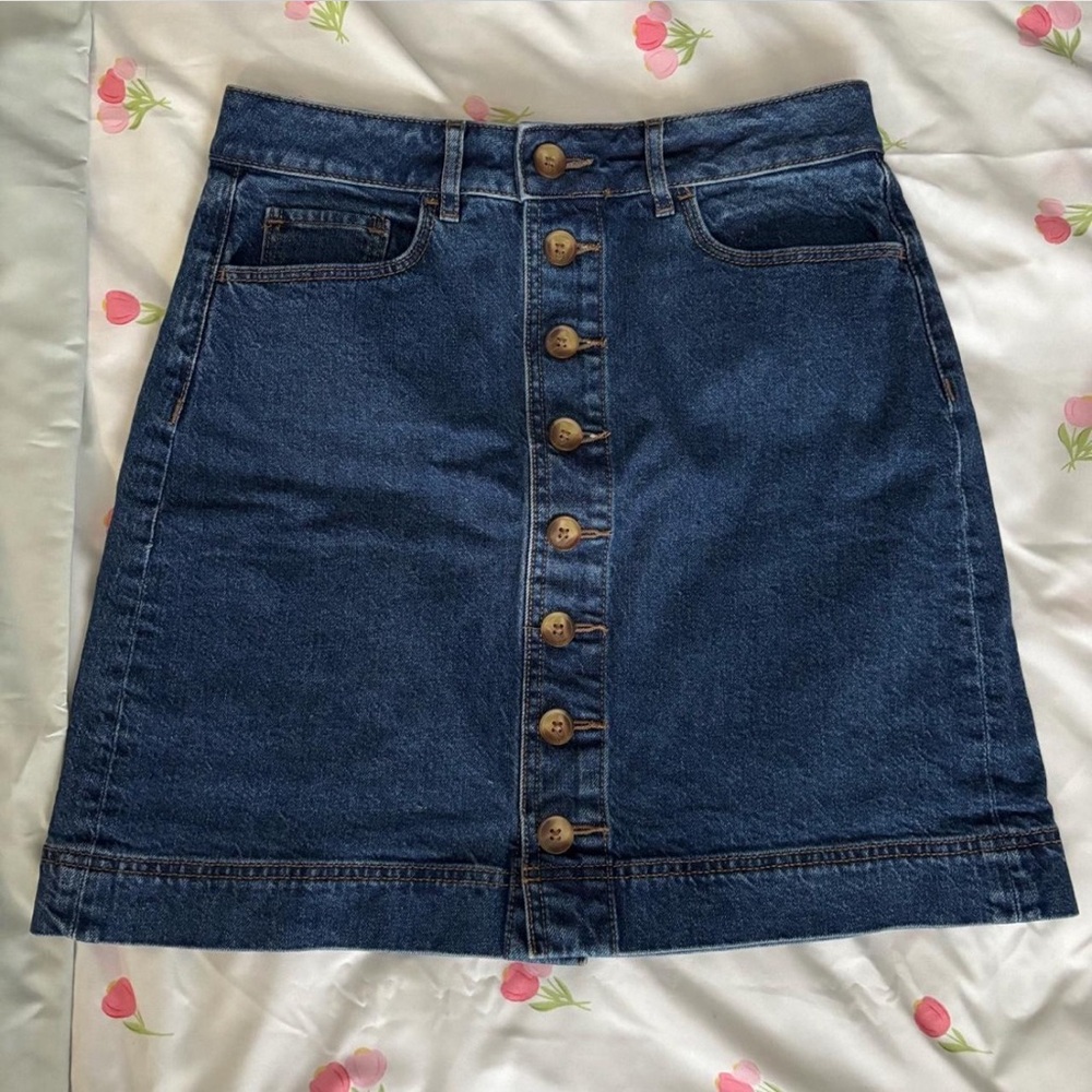 NWT LOFT Denim Button-Front Skirt